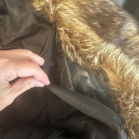 Vintage Petite Raccoon Fur Coat XS Cutter Jacket Real Fur Distressed - Picture 4 of 16
